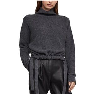 BCBGMAXAZRIA Cropped Side-Tie Mock-Neck Sweater XXS